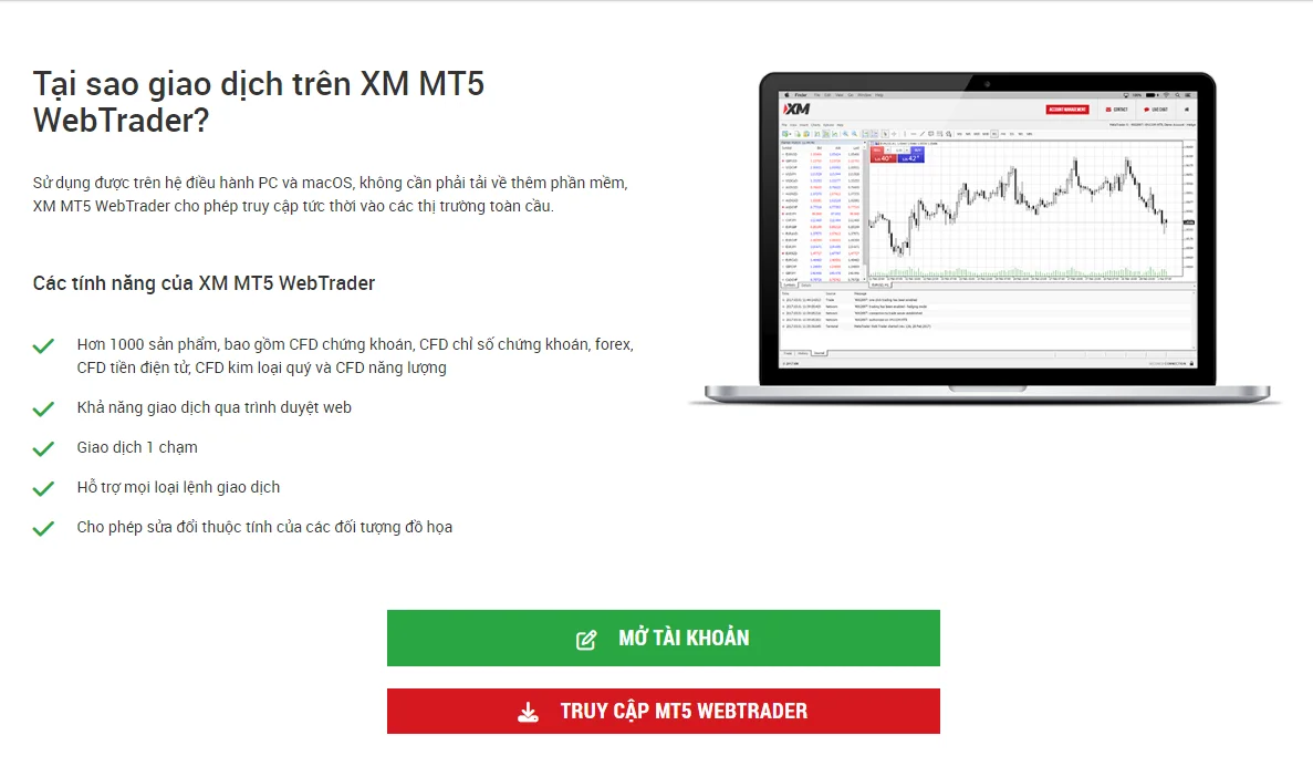 Cách sử dụng MT5 WebTrader của XM 1