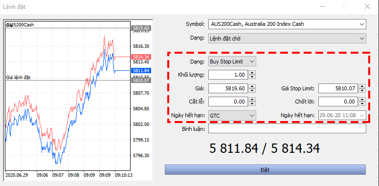 đặt lệnh MT5 9
