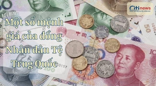 Một số mệnh giá Nhân dân tệ đang lưu hành tại Trung Quốc