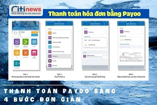 Các bước thanh toán bằng ví điện tử Payoo