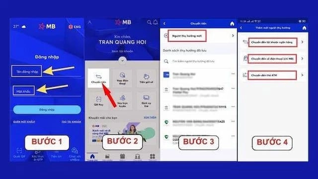 Hướng dẫn chuyển tiền ngân hàng MBbank