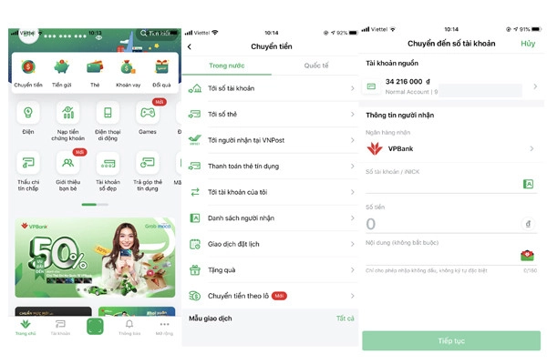 Tìm hiểu các cách chuyển tiền qua ngân hàng VPBank
