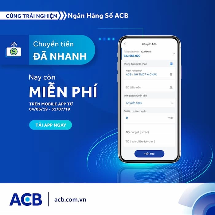 Phí chuyển tiền của ngân hàng ACB